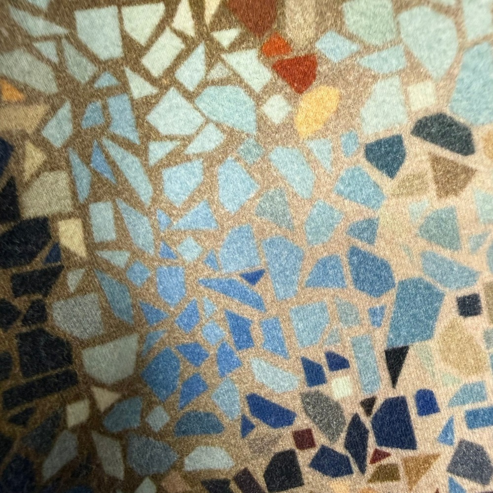 Soft Surroundings Leggings Womens M Blue Mosaic Cotton Blend Stretch Pull On - Picture 2 of 12